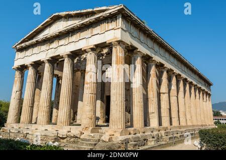 Tempel von Hephaestus (Hephaestion), ein gut erhaltener griechischer Tempel; er bleibt, groß wie errichtet stehend. Es ist ein Doric peripteral Tempel, gelegen bei t Stockfoto