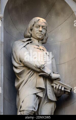 London, England, Großbritannien. Statue (1903: Richard Garbe) von John Bunyan (1628-88) Prediger und Autor des Pilgrim's Progress - an der Ecke des Südens..... Stockfoto