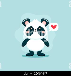 Niedliche Panda Charakter, Vektor-Illustration in flachen Stil Stock Vektor
