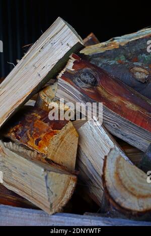 Holzkohlenbrenner durchlaufen einen arbeitsintensiven Prozess, um die Klumpen der Holzkohle zu machen.Merworth Wälder in kent, Großbritannien. Stockfoto