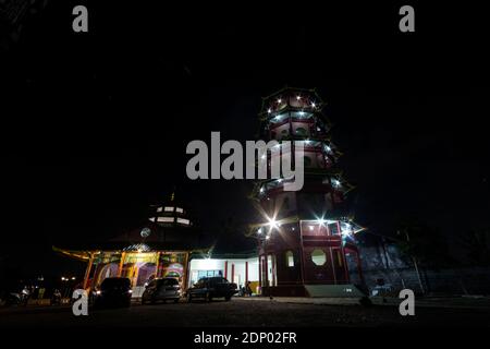 Cheng Ho Moschee mit chinesischer Architektur, im Jember Bezirk, Ost-Java. Stockfoto