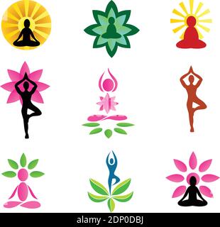Symbole und Symbole für Spa-Center oder Yoga studio Stock Vektor