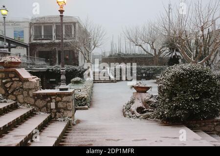 Neve ad Anacapri sull'isola di Capri - Schnee auf der Insel Capri, Italien Stockfoto