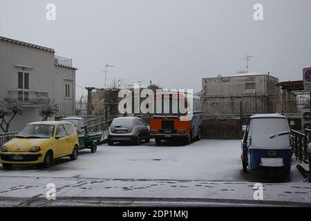 Neve ad Anacapri sull'isola di Capri - Schnee auf der Insel Capri, Italien Stockfoto