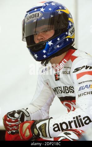 Sebastian Porto (ARG), Aprilia 250, großer Preis für britische Motorräder, Donington 1998 Stockfoto