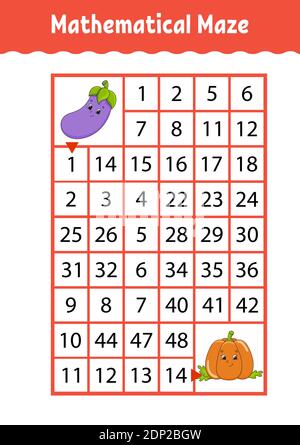 Labyrinth. Spiel für Kinder. Lustige Labyrinth. Bildung Entwicklung Arbeitsblatt. Aktivität Seite. Puzzle für Kinder. Cute Cartoon Stil. Rätsel für Vorschulkinder. Lo Stock Vektor