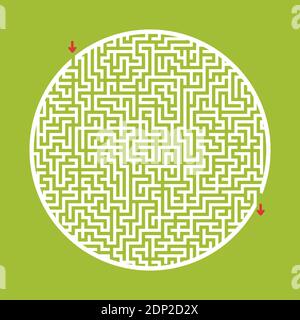 Difficult big round labyrinth. Game for kids and adults. Puzzle for children. Labyrinth conundrum. Flat vector illustration Stock Vektor