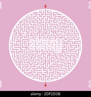 Difficult big round labyrinth. Game for kids and adults. Puzzle for children. Labyrinth conundrum. Flat vector illustration Stock Vektor