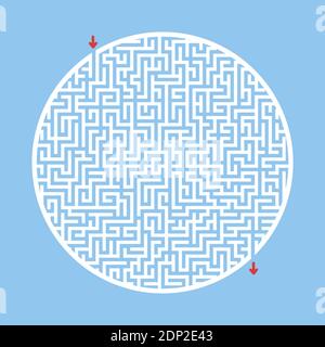 Difficult big round labyrinth. Game for kids and adults. Puzzle for children. Labyrinth conundrum. Flat vector illustration Stock Vektor