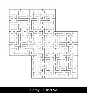 Schwieriges großes quadratisches Labyrinth. Spiel für Kinder und Erwachsene. Puzzle für Kinder. Labyrinth-Rätsel. Flache Vektorgrafiken isoliert auf weißem Hintergrund Stock Vektor