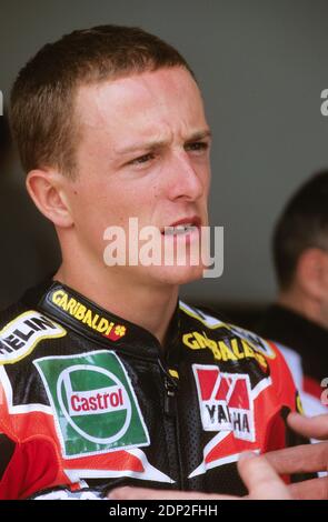 Sete Gibernau (SP), Yamaha 500, Spanien GP 500 1997, Jerez Stockfoto