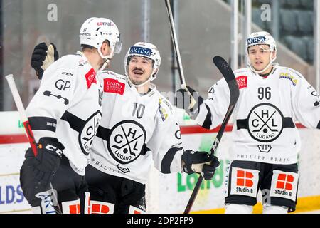 Biel, Schweiz. Dezember 2020. 18. Dezember 2020, Biel, Tissot Arena, Nationalliga: EHC Biel-Bienne - HC Lugano, # 10 Alessio Bertaggia (Lugano) Quelle: SPP Sport Pressefoto. /Alamy Live Nachrichten Stockfoto