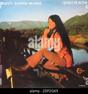 Buffy Sainte Marie Quiet Places  - Vintage Vinyl Record Cover Stock Photo