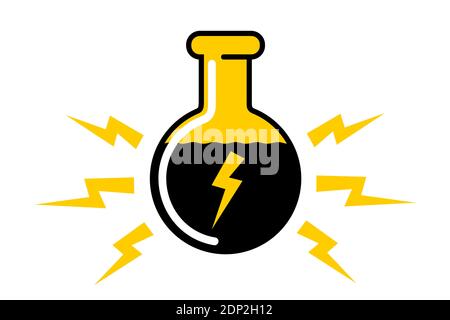 Energy Drink - anregende Flüssigkeit Stimulans mit Symbol für Strom - Trinken ist Energie zu steigern. Vektorgrafik isoliert auf Weiß. Stockfoto