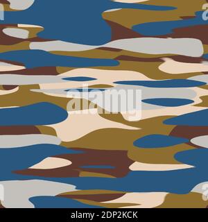 Nahtloses, unifarbenes, flaches Camo-Digitalmuster Stockfoto