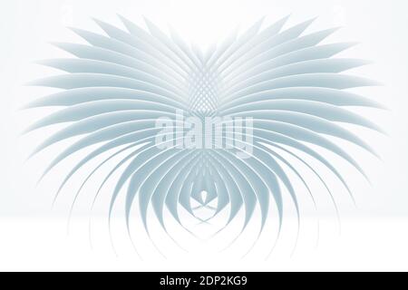 Abstrakter blauweißer Hintergrund mit parametrischem geometrischen Muster, 3d-Darstellung Stockfoto