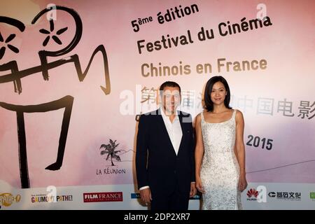 Dany Boon und Xu Jinglei bei der Eröffnung des 5. Festivals Du Cinema Chinois en France, das am 11. Mai 2015 in Gaumont Marignan in Paris, Frankreich, stattfand. Foto von Audrey Poree/ABACAPRESS.COM Stockfoto