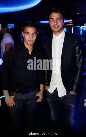 Wissam Ben Yedder und Clement Grenier bei einer Adidas-Veranstaltung in L'Arc in Paris, Frankreich, am 28. Mai 2015 statt. Foto von ABACAPRESS.COM Stockfoto