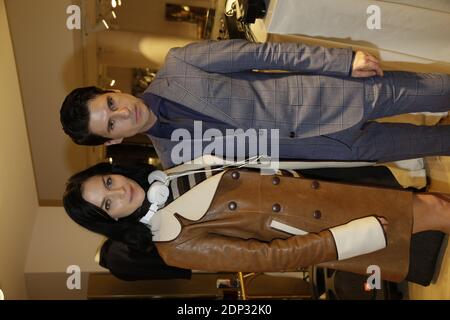 Leigh Lezark and companion Geordon Nicol attending Tommy Hilfiger boutique opening party in Paris, France, March 31, 2015. Photo by Jerome Domine/ABACAPRESS.COM Stock Photo