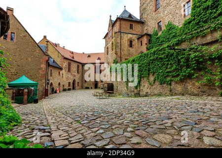 Schloss Kriebstein, Besichtigung der Burg, Wandern entlang der zschopau, sachsen, deutschland Stockfoto