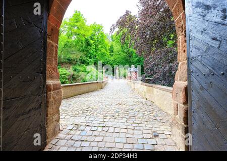 Schloss Kriebstein, Besichtigung der Burg, Wandern entlang der zschopau, sachsen, deutschland Stockfoto