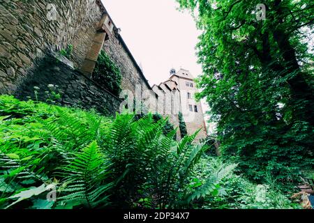 Schloss Kriebstein, Besichtigung der Burg, Wandern entlang der zschopau, sachsen, deutschland Stockfoto