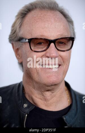 File photo - Peter Fonda besucht Universal Pictures Furious 7 Premiere im TCL Chinese Theatre in Los Angeles, CA, USA, am 1. April 2015. Peter Fonda, der Star, Co-Autor und Produzent des Kultklassikers Easy Rider von 1969, ist im Alter von 79 Jahren gestorben. Peter Fonda war Teil einer alten Hollywood-Familie. Er war nicht nur der Bruder von Jane Fonda, sondern auch der Sohn des Schauspielers Henry Fonda und Vater von Bridget, ebenfalls Schauspieler. Foto von Lionel Hahn/ABACAPRESS.COM Stockfoto