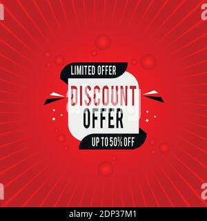 Banner für Rabattangebote. Sale Banner mit Rabatt-Angebot. Stock Vektor