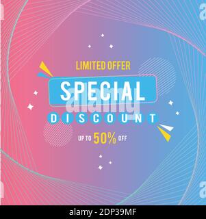 Special discount banner. Up to 50% off banner for sale with special discount sign Stock Vektor