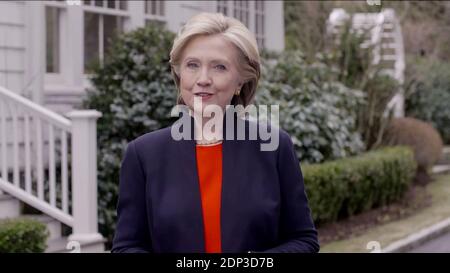 Video grab of Hillary Rodham Clinton announcing that she would seek the presidency for a second time, immediately establishing herself as the likely 2016 Democratic nominee, in Washington, DC, USA on April 12, 2015. Photo by ABACAPRESS.COM Stock Photo