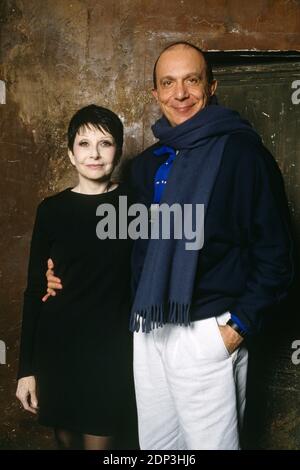 French ballet dancer, singer, show director and actress Zizi Jeanmaire and French choreographer and dancer Roland Petit pose for pictures in Paris, France in February 1988. Photo by Pascal Baril/ABACAPRESS.COM Stock Photo