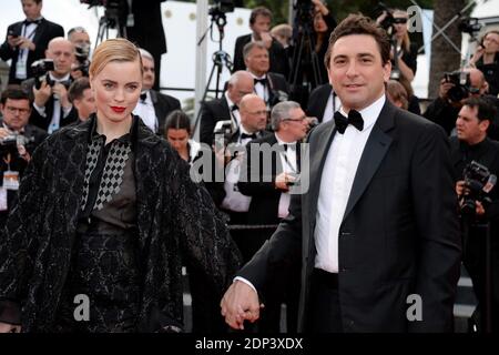 Melissa George und ihr Freund Jean-David Blanc kommen im Palais des Festivals zur Vorführung des Films Irrational man im Rahmen der 68. Filmfestspiele von Cannes am 15. Mai 2015 in Cannes, Frankreich. Foto von Nicolas Briquet/ABACAPRESS.COM Stockfoto