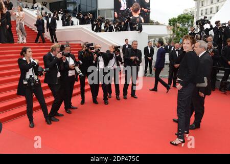 Natacha Polony und ihr Ehemann Perico Legasse kommen am 23. Mai 2015 zur Vorführung von "Macbeth" im Palais des Festivals in Cannes, Frankreich, an. Foto Ammar Abd Rabbo/ABACAPRESS.COM Stockfoto