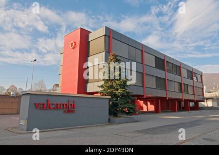 Balerna, Schweiz - 22. November 2020 : Blick auf das Gebäude der Valcambi Suisse Zentrale in Balerna, Schweiz. Valcambi ist Edelmetalle Stockfoto