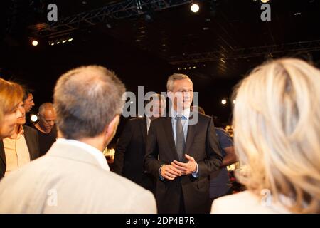 French right-wing UMP party candidate to the 2016 primary elections Bruno Le Maire arrives for the 10th edition of 'Les Talents du Pays d'Aix' gala evening, a conference-debate on the theme 'Liberons l'Entrepreneur' (Liberate the Entrepreneur) and followed by a dinner, in Aix-en-Provence, southern France on May 28, 2015. Photo by Franck Bessiere/ABACAPRESS.COM Stock Photo