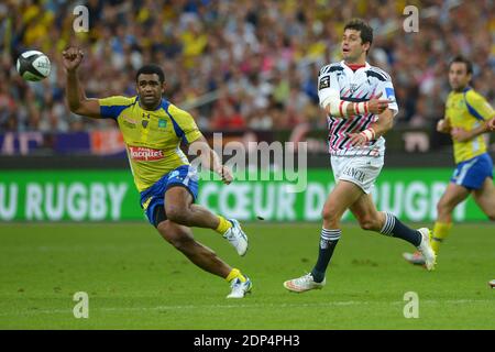 Morne Steyn von Stade Francais während des Top 14 Final Rugby Spiels, Stade Francais gegen Clermont in Stade de France, Saint-Denis, Frankreich, am 13. Juni 2015. Stade Francais gewann 12:6. Foto von Henri Szwarc/ABACAPRESS.COM Stockfoto