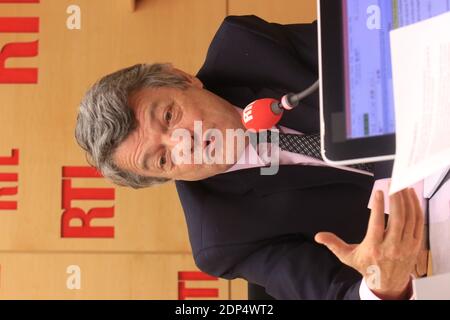 Exclusive - No Web - No Tabloids - Jean-Louis Borloo is interviewed on RTL radio in Paris, France on June 18, 2015. Photo by Frederic Bukajlo/ABACAPRESS.COM Stock Photo