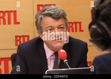 Exclusive - No Web - No Tabloids - Jean-Louis Borloo is interviewed on RTL radio in Paris, France on June 18, 2015. Photo by Frederic Bukajlo/ABACAPRESS.COM Stock Photo