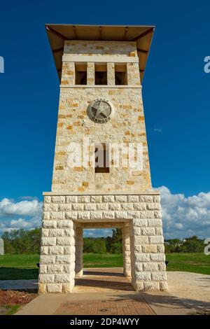 Texas, Gillespie County, Fredericksburg, Texas Rangers Heritage Center, Campanile Bell Tower Stock Photo