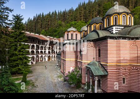 Rila Kloster, Kloster des Heiligen Ivan von Rila, Hof und Hauptkirche, Kyustendil Provinz, Bulgarien, Südosteuropa, Europa Stockfoto