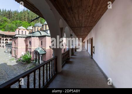 Rila Kloster, Kloster des Heiligen Ivan von Rila, Wohnteil des äußeren Klosters, Kyustendil Provinz, Bulgarien, Südosteuropa, Europa Stockfoto