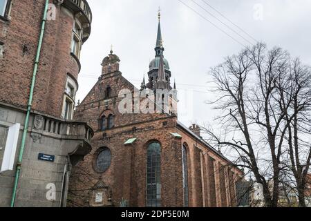 Die Kirche des Heiligen Geistes (Kirche des Heiligen Geistes, dänisch: Helligåndskirken) in Kopenhagen, Dänemark, eine der ältesten Kirchen der Stadt. Stockfoto