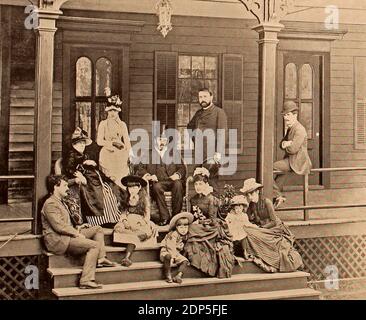 General Ulysses S Grant und seine Familie am Mt McGregor, 1885 Stockfoto