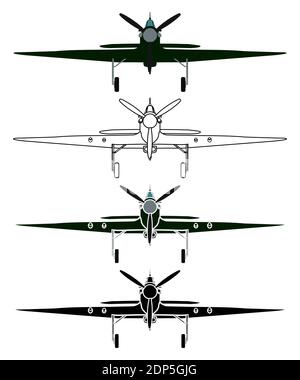 Hawker Hurricane in Vorderansicht Stock Vektor