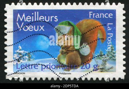 FRANKREICH - UM 2007: Briefmarke gedruckt von Frankreich, zeigt Eichhörnchen, um 2007 Stockfoto