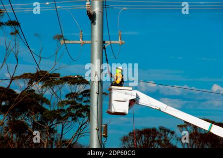 Wartung des industriellen elektrischen Pols Stockfoto
