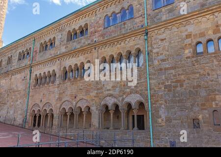 Blick auf die Palas-Mauer der Wartburg, vom zweiten Hof aus gesehen Stockfoto