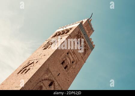 Detail der Koutoubia Moschee in Marrakesch, Marokko Stockfoto