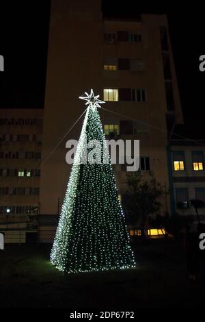 Der freiwillige Verein Koru in der Gemeinde Pagani, in Absprache mit den Gesundheitsmanagern des Zivilkrankenhauses Andrea Tortora und dem Bürgermeister der Gemeinde Pagani, Haben am Eingang des Stadtkrankenhauses einen Weihnachtsbaum sichtbar installiert, sobald Sie eingeben.EIN Licht der Hoffnung für alle, die in dieser Zeit der Weihnachten leiden und ein Weg, um alle Mitarbeiter des Gesundheitswesens, Ärzte und Krankenschwestern zu danken, Für die außerordentliche Arbeit, die sie in dieser schwierigen Zeit von Covid-19 für die Gemeinschaft leisten (Foto: Pasquale Senatore/Pacific Press) Stockfoto