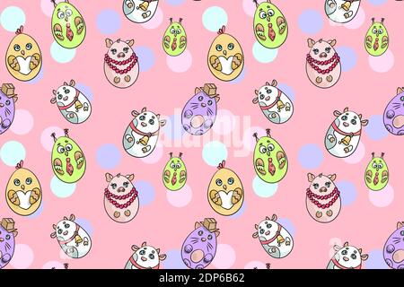 Nahtloses Muster mit niedlichen Tieren Stock Vektor